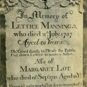 1910 Lettice Manning Margaret Lots gravestone 2020